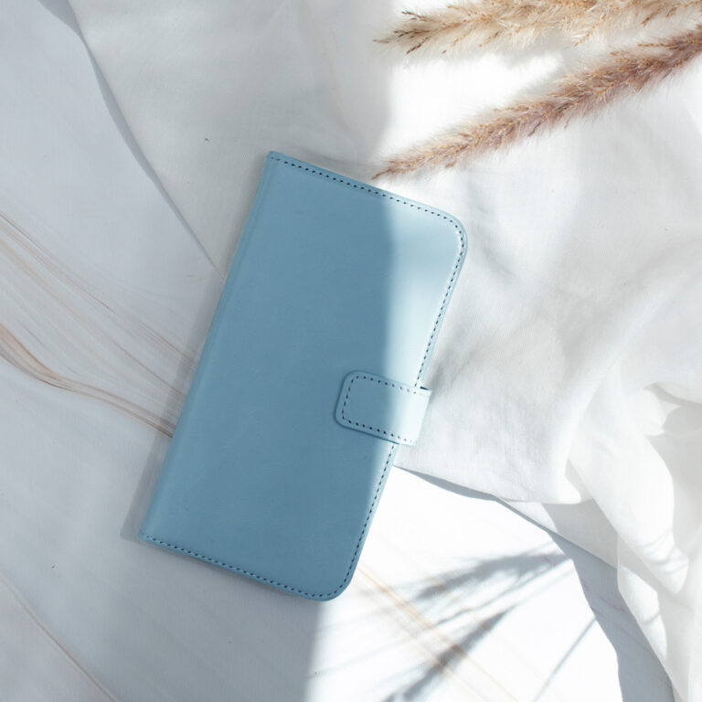 Selencia Echt Lederen Bookcase Samsung Galaxy S20 - Lichtblauw - Afbeelding 8