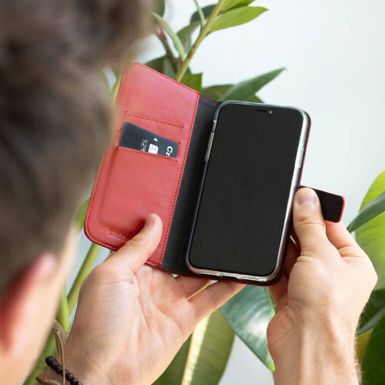 Selencia Echt Lederen Bookcase Samsung Galaxy S20 - Rood - Afbeelding 5