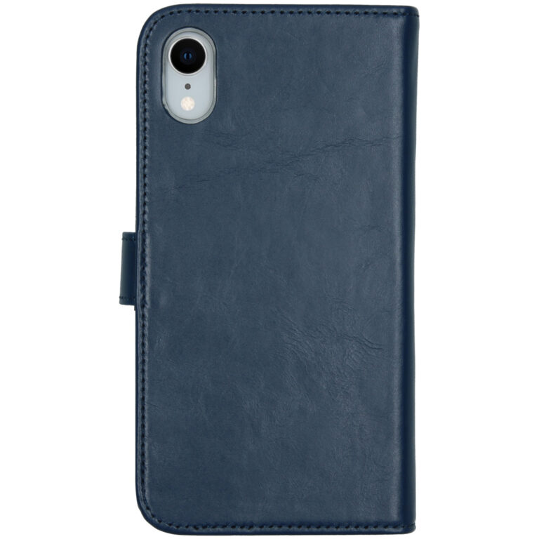 Selencia Echt Lederen Bookcase Apple iPhone Xr - Blauw - Afbeelding 3