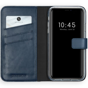Selencia Echt Lederen Bookcase Apple iPhone Xr - Blauw