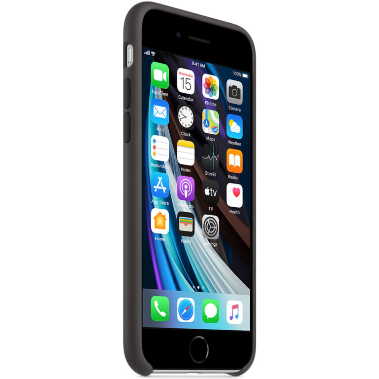 Apple Silicone Backcover iPhone SE (2022 / 2020) - Black - Afbeelding 3