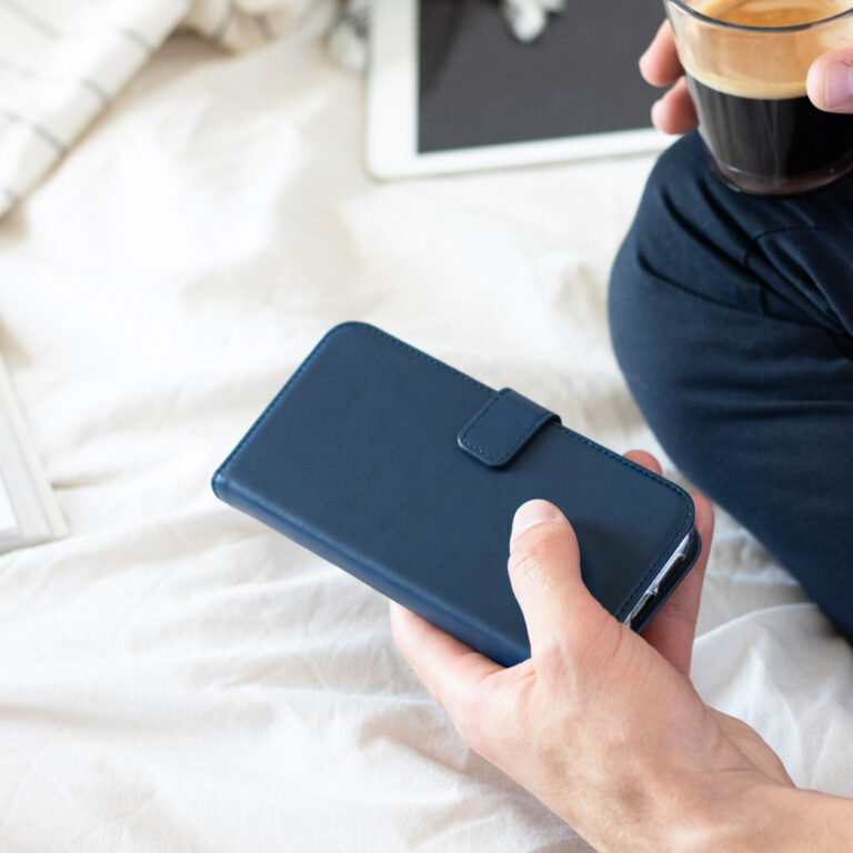Selencia Echt Lederen Bookcase Samsung Galaxy A51 - Blauw - Afbeelding 6