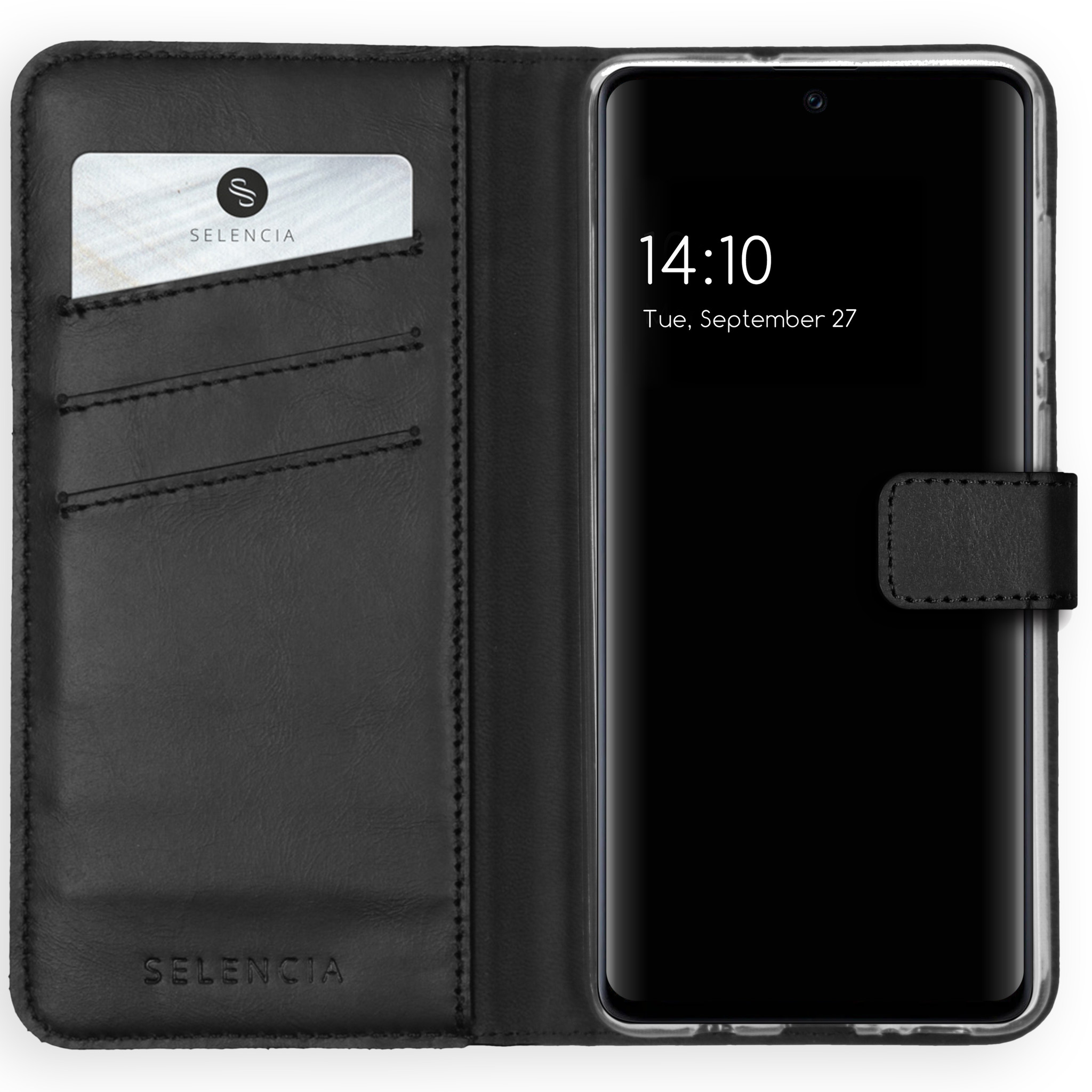 Selencia Echt Lederen Bookcase Samsung Galaxy A51 – Zwart