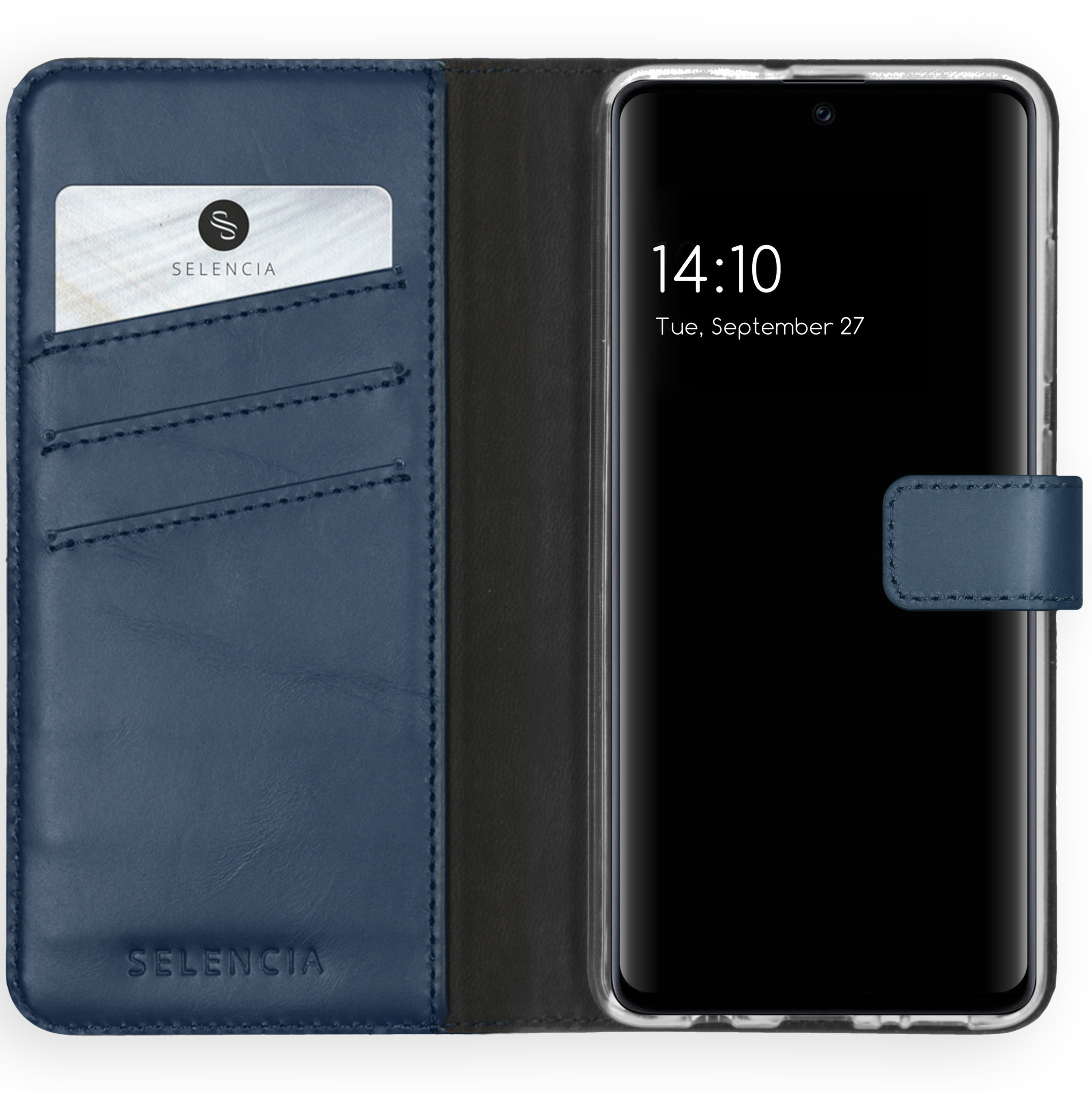Selencia Echt Lederen Bookcase Samsung Galaxy A51 – Blauw