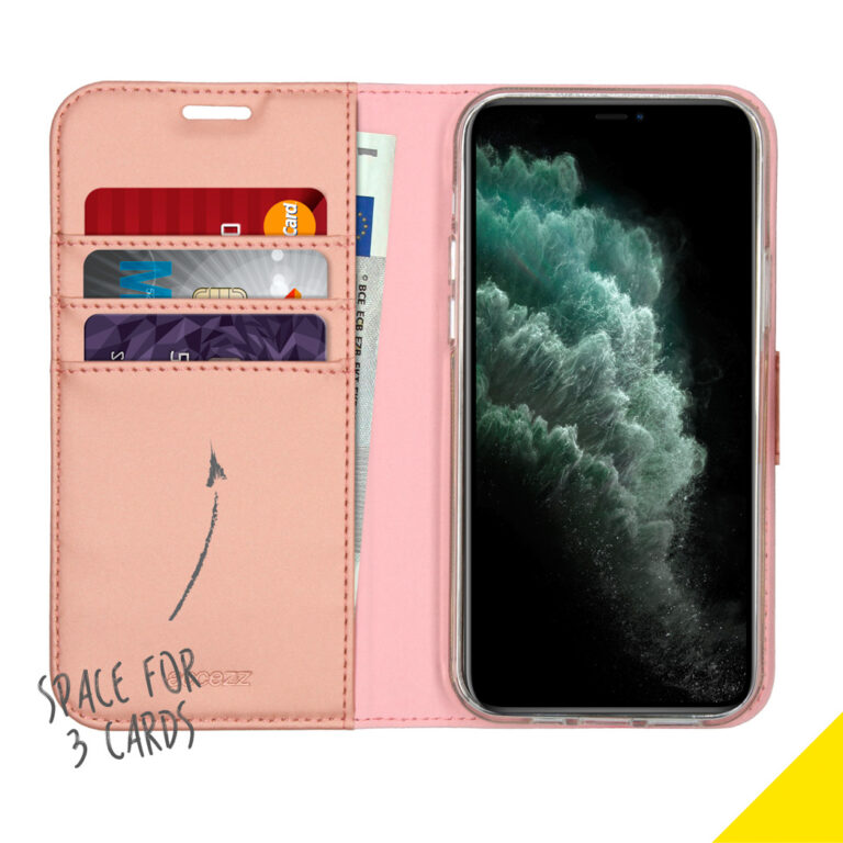Accezz Wallet Softcase Bookcase Apple iPhone 12 (Pro) - Rosé Goud - Afbeelding 3