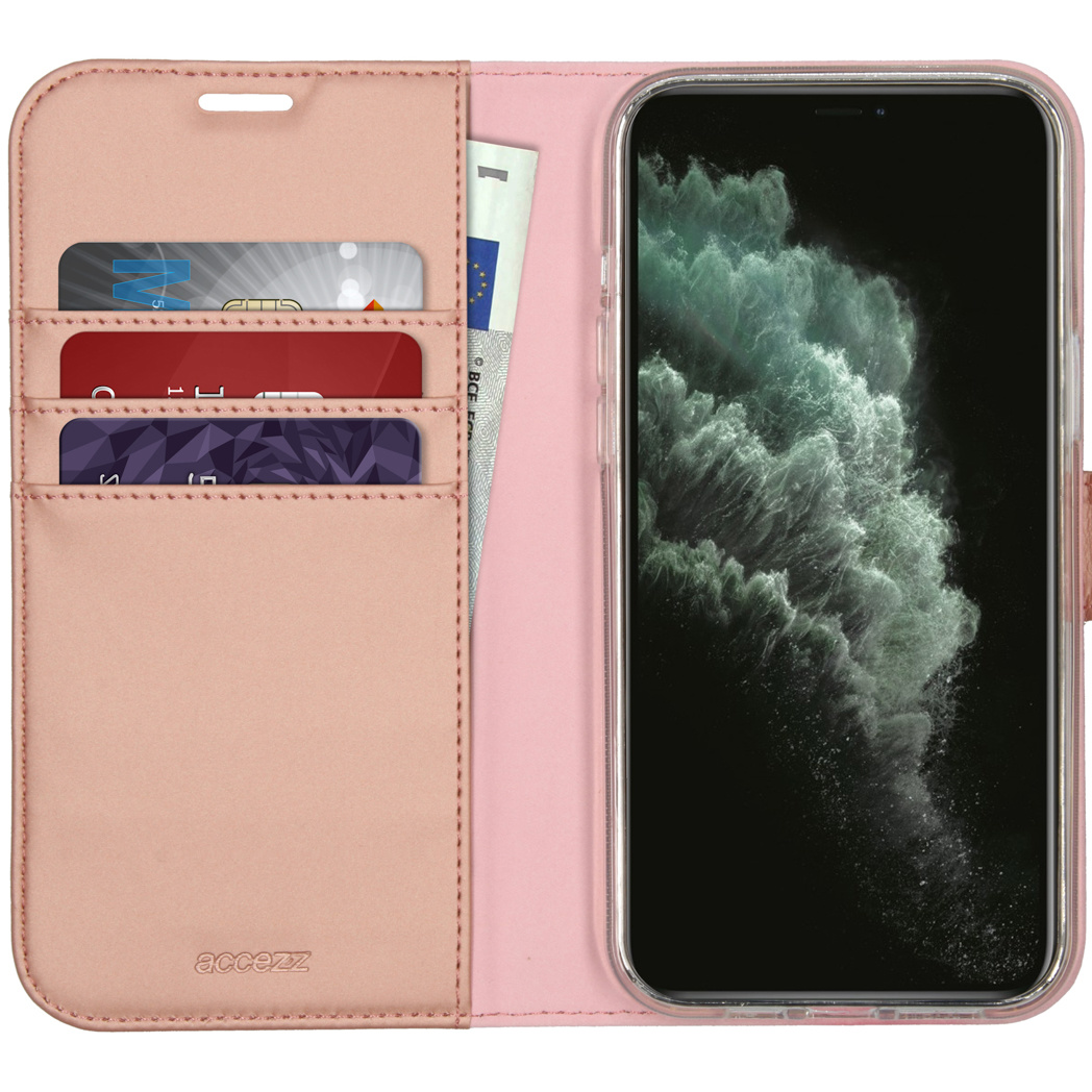 Accezz Wallet Softcase Bookcase Apple iPhone 12 Pro Max - Rosé Goud - Afbeelding 3