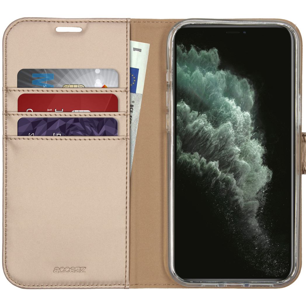 Accezz Wallet Softcase Bookcase Apple iPhone 12 Pro Max - Goud - Afbeelding 3