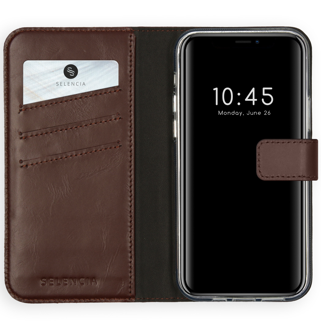 Selencia Echt Lederen Bookcase Apple iPhone 12 Pro Max – Bruin