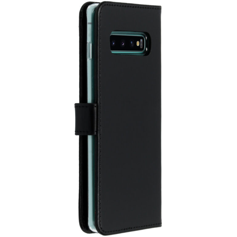 Selencia Echt Lederen Bookcase Samsung Galaxy S10 Plus - Zwart - Afbeelding 3