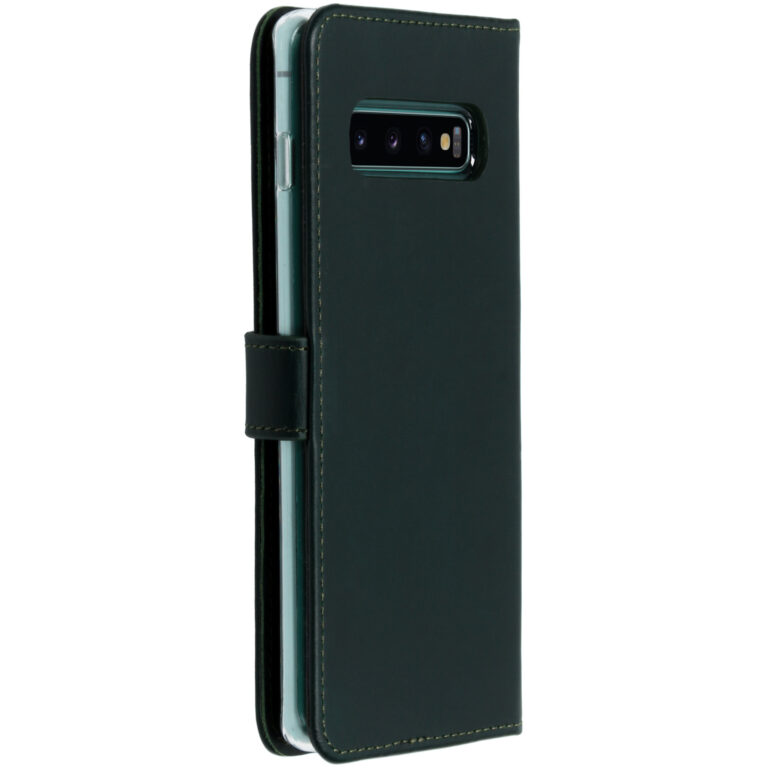 Selencia Echt Lederen Bookcase Samsung Galaxy S10 Plus - Groen - Afbeelding 3