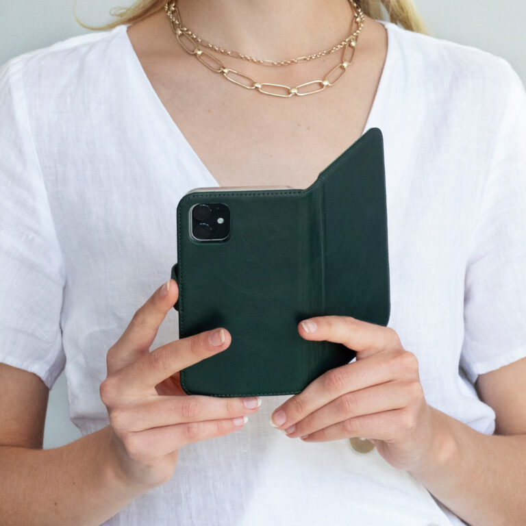 Selencia Echt Lederen Bookcase Samsung Galaxy S10 Plus - Groen - Afbeelding 8