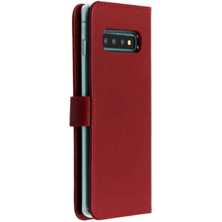 Selencia Echt Lederen Bookcase Samsung Galaxy S10 Plus - Rood - Afbeelding 3
