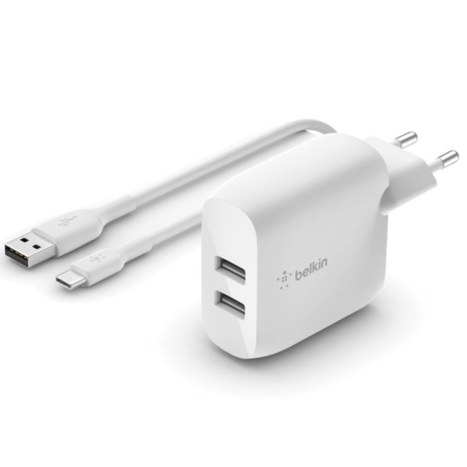 Belkin Boost↑Charge™ Dual USB Wall Charger + USB-C kabel – 24W