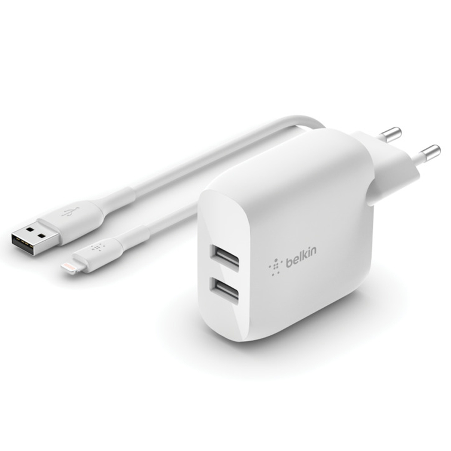 Belkin Boost↑Charge™ Dual USB Wall Charger + Lightning kabel – 24W – Wit