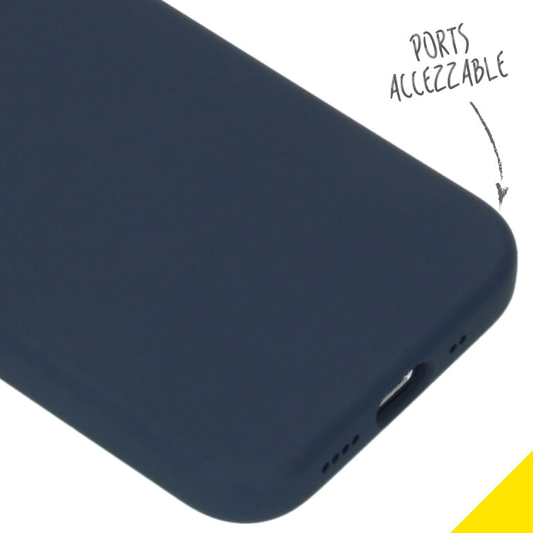 Accezz Liquid Silicone Backcover Apple iPhone 12 Mini - Donkerblauw - Afbeelding 3