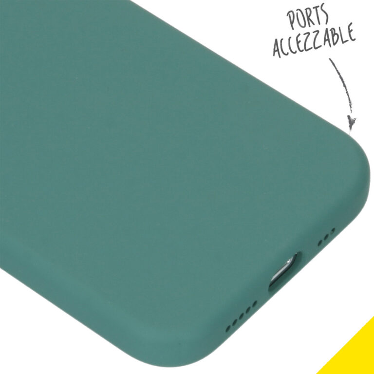 Accezz Liquid Silicone Backcover Apple iPhone 12 (Pro) - Donkergroen - Afbeelding 3