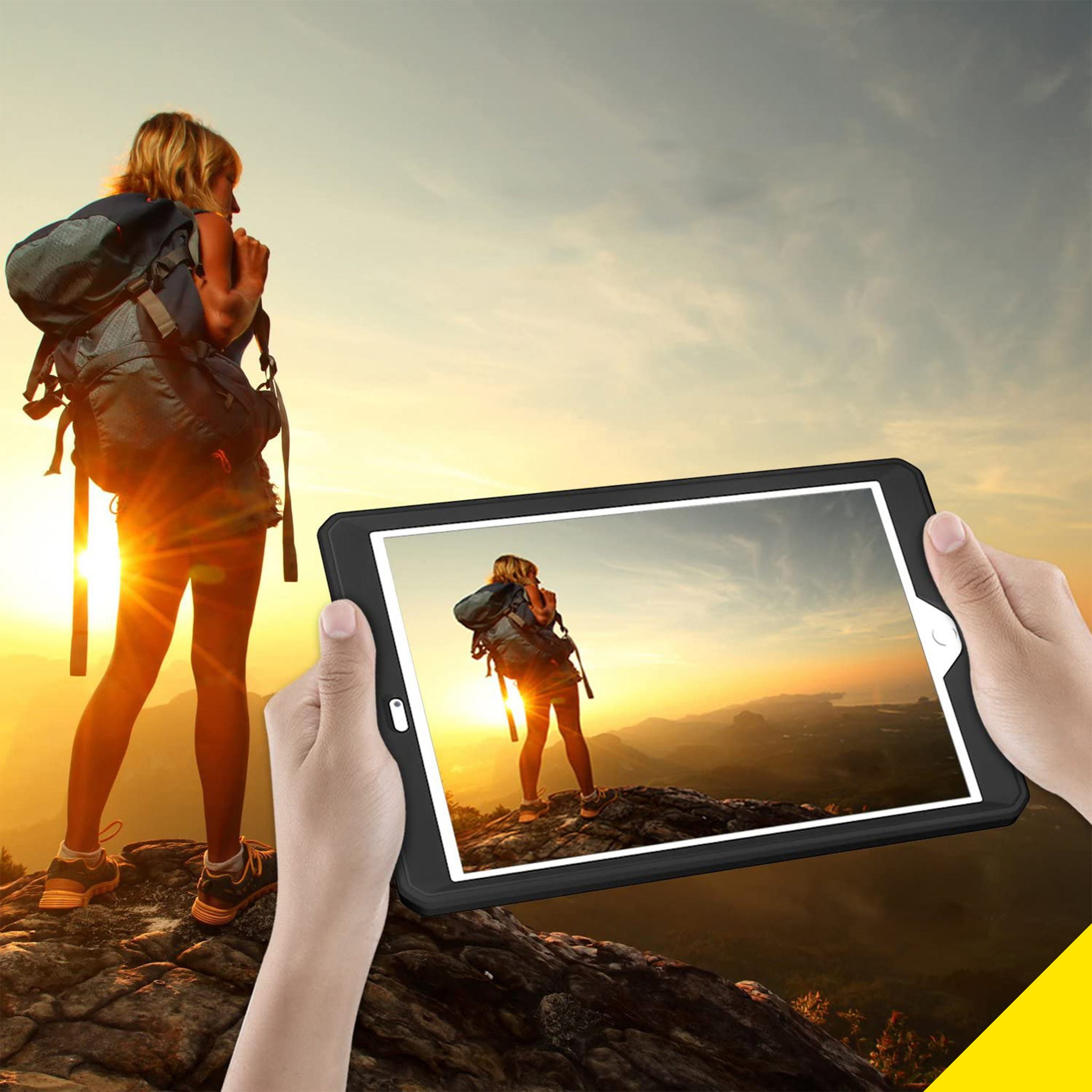 Accezz Rugged Back Case Apple iPad 6 (2018) 9.7 inch / iPad 5 (2017) 9.7 inch - Zwart - Afbeelding 5