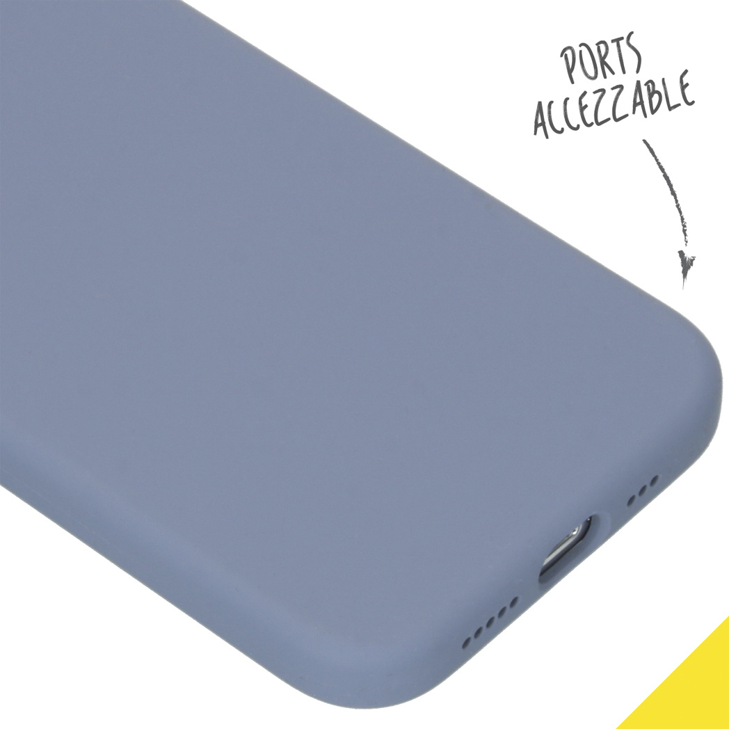 Accezz Liquid Silicone Backcover Apple iPhone 12 (Pro) - Lavender Gray - Afbeelding 3