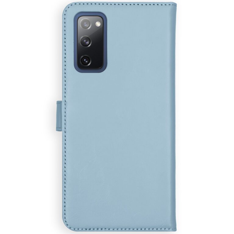 Selencia Echt Lederen Bookcase Samsung Galaxy S20 FE - Lichtblauw - Afbeelding 3