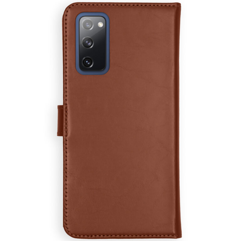Selencia Echt Lederen Bookcase Samsung Galaxy S20 FE - Lichtbruin - Afbeelding 3