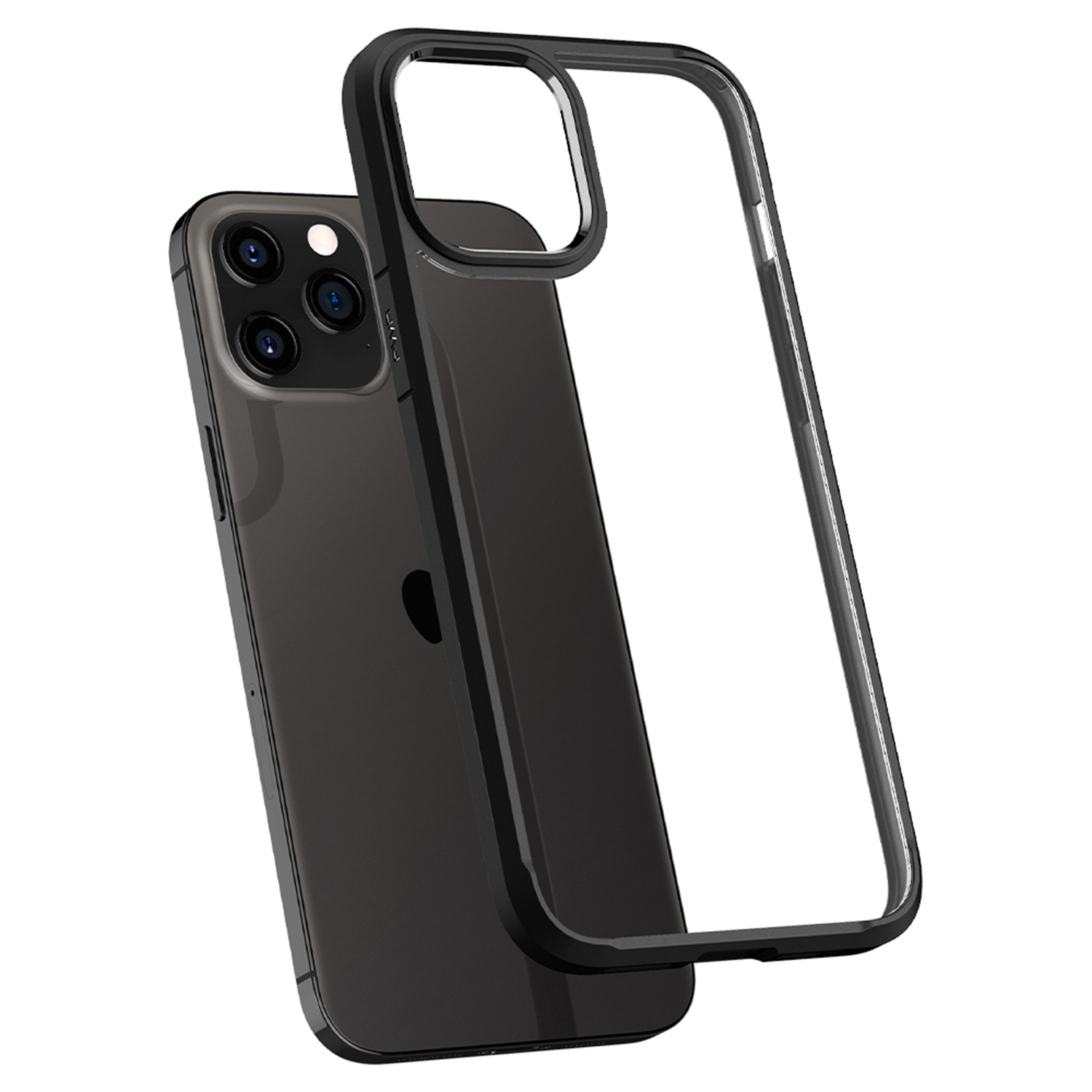Spigen Ultra Hybrid Backcover Apple iPhone 12 (Pro) - Zwart - Afbeelding 4