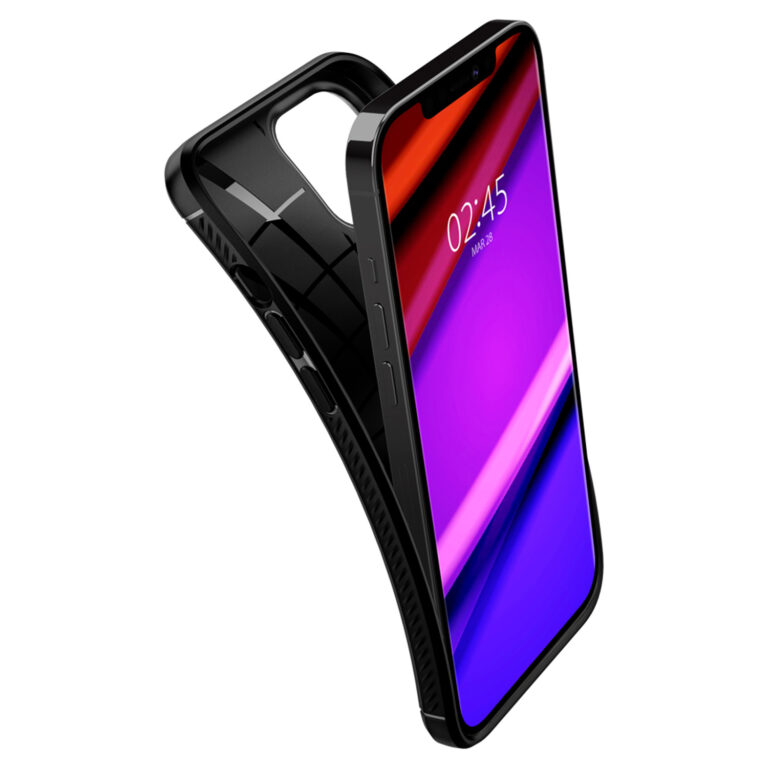 Spigen Rugged Armor Backcover Apple iPhone 12 (Pro) - Zwart - Afbeelding 4