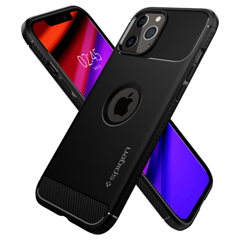 Spigen Rugged Armor Backcover Apple iPhone 12 (Pro) - Zwart - Afbeelding 6