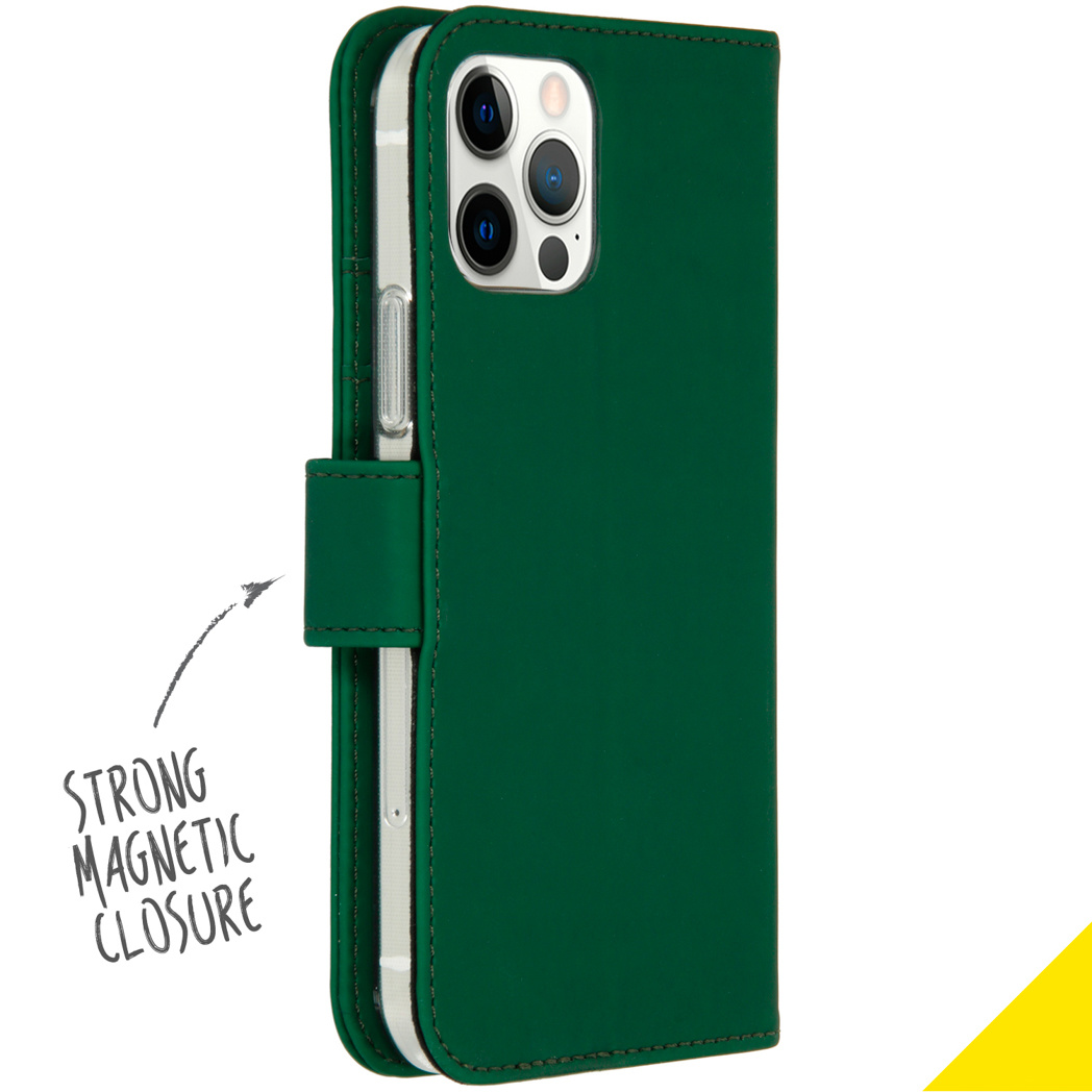 Accezz Wallet Softcase Bookcase Apple iPhone 12 (Pro) - Groen - Afbeelding 2