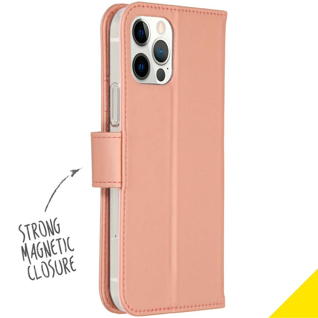 Accezz Wallet Softcase Bookcase Apple iPhone 12 (Pro) - Rosé Goud - Afbeelding 2