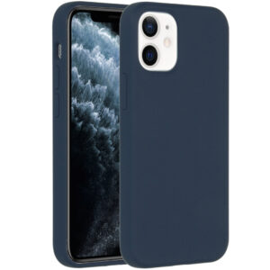 Accezz Liquid Silicone Backcover Apple iPhone 12 Mini - Donkerblauw
