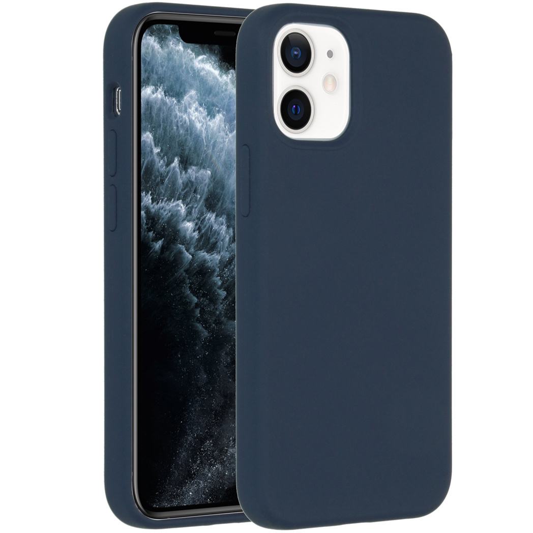 Accezz Liquid Silicone Backcover Apple iPhone 12 Mini – Donkerblauw