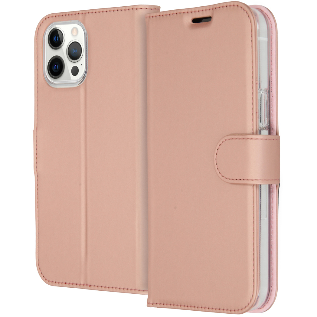 Accezz Wallet Softcase Bookcase Apple iPhone 12 Pro Max – Rosé Goud