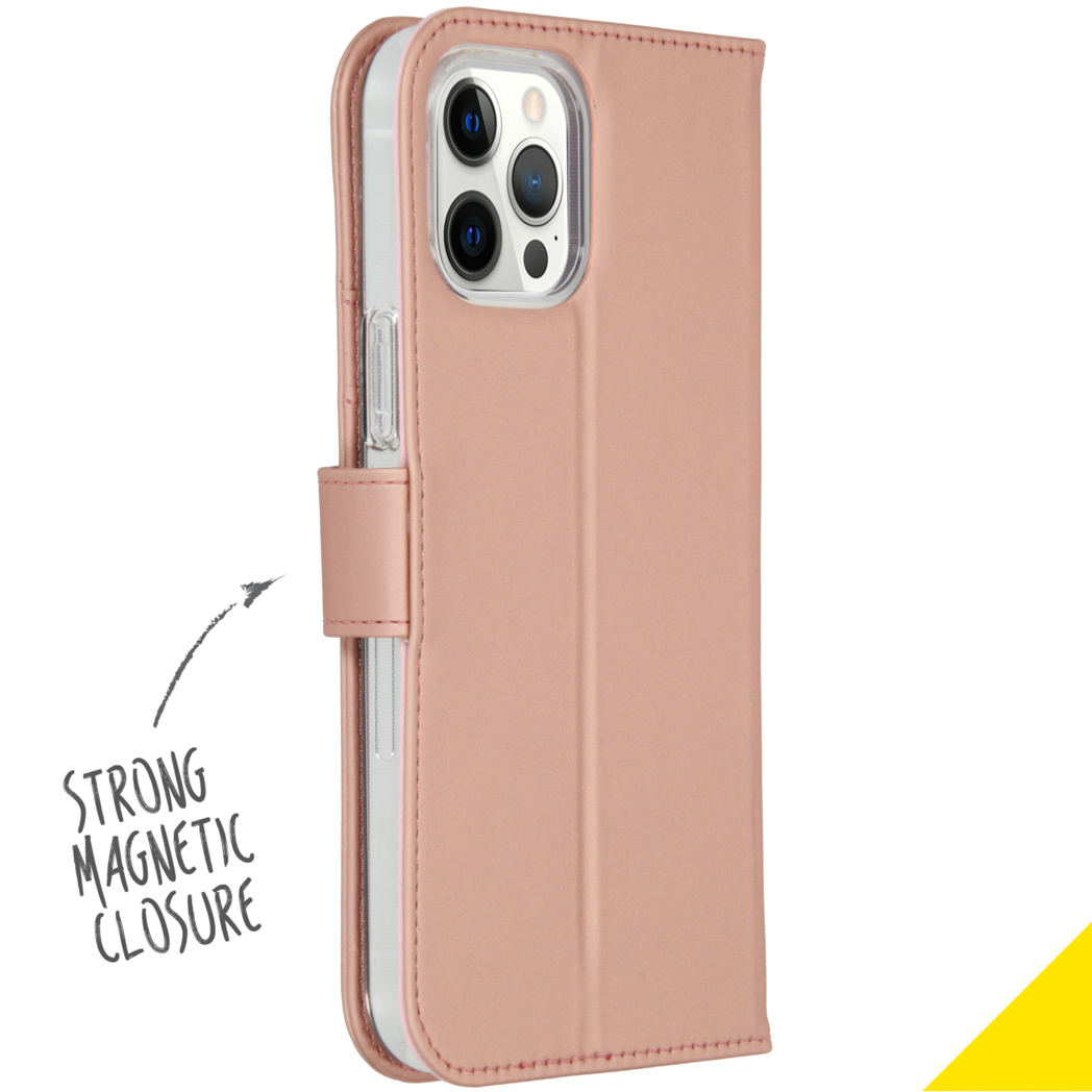Accezz Wallet Softcase Bookcase Apple iPhone 12 Pro Max - Rosé Goud - Afbeelding 2