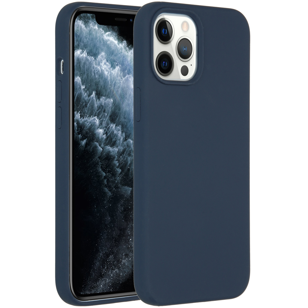Accezz Liquid Silicone Backcover Apple iPhone 12 Pro Max – Donkerblauw