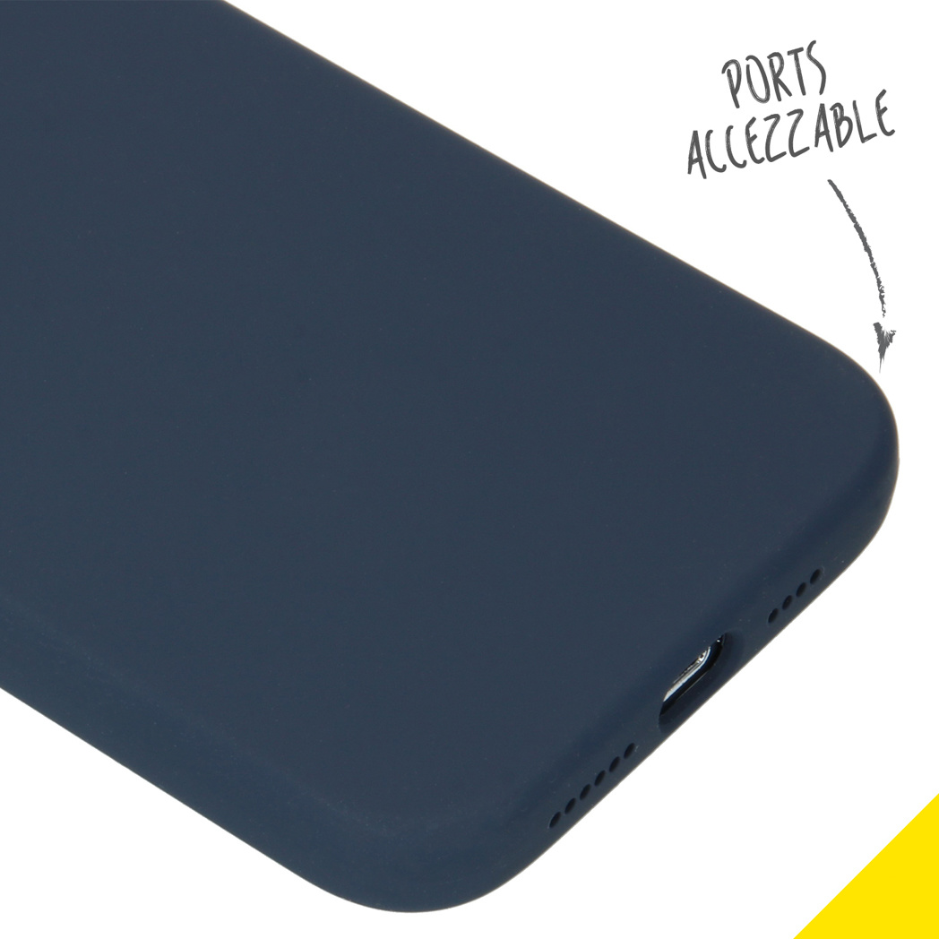 Accezz Liquid Silicone Backcover Apple iPhone 12 Pro Max - Donkerblauw - Afbeelding 3
