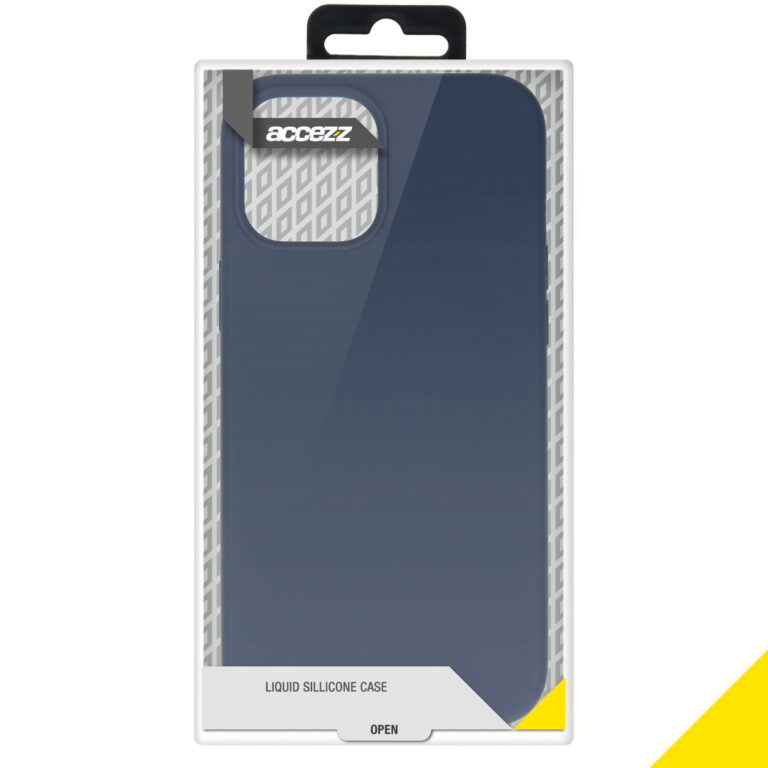 Accezz Liquid Silicone Backcover Apple iPhone 12 Pro Max - Donkerblauw - Afbeelding 4