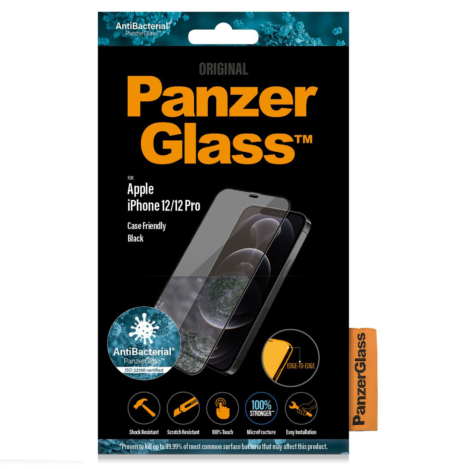 PanzerGlass Case Friendly Screenprotector Apple iPhone 12 (Pro) - Zwart