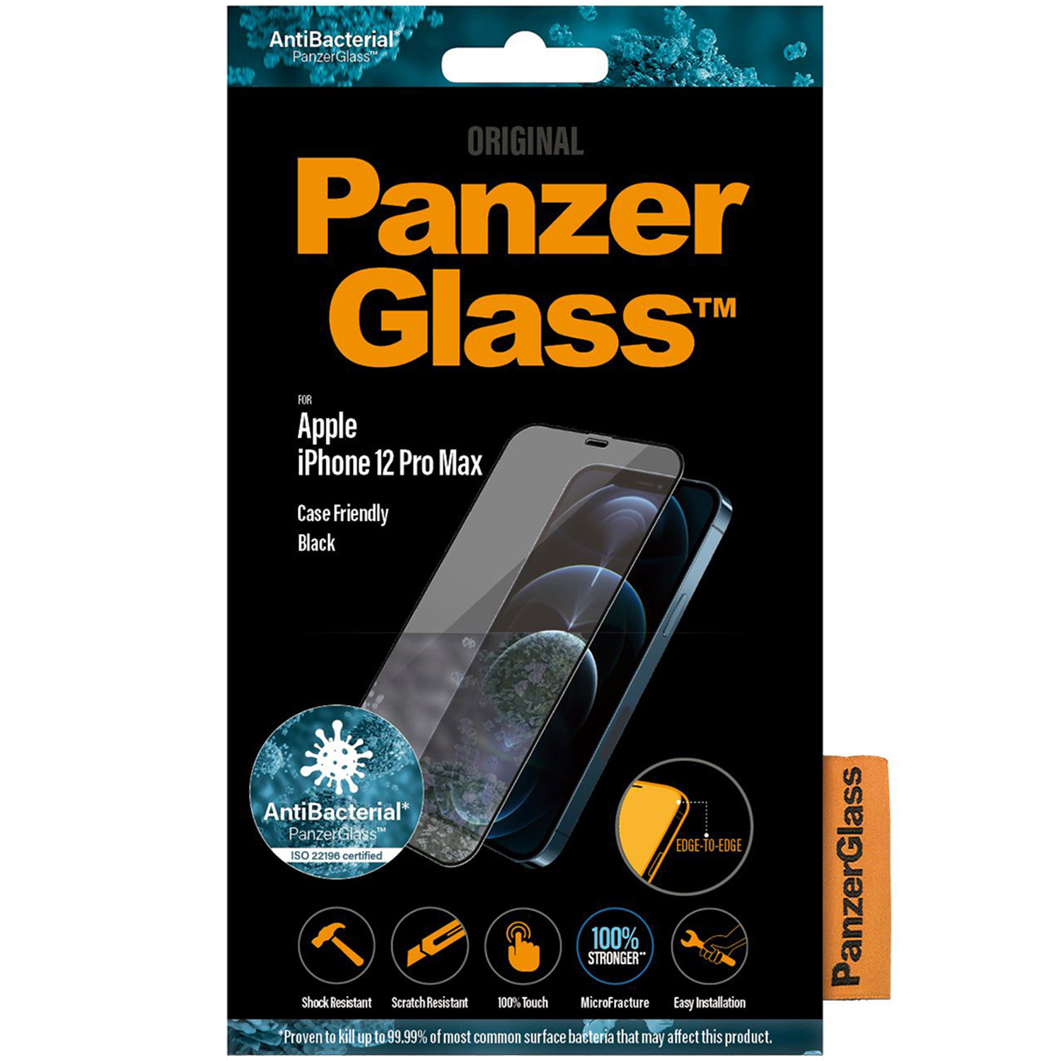 PanzerGlass Case Friendly Screenprotector Apple iPhone 12 Pro Max – Zwart