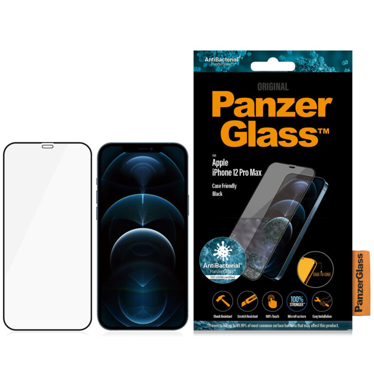 PanzerGlass Case Friendly Screenprotector Apple iPhone 12 Pro Max - Zwart - Afbeelding 2