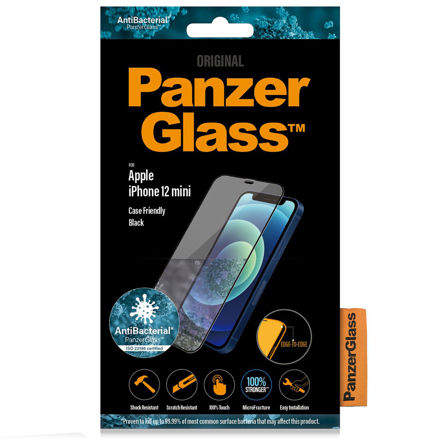 PanzerGlass Case Friendly Screenprotector Apple iPhone 12 Mini – Zwart