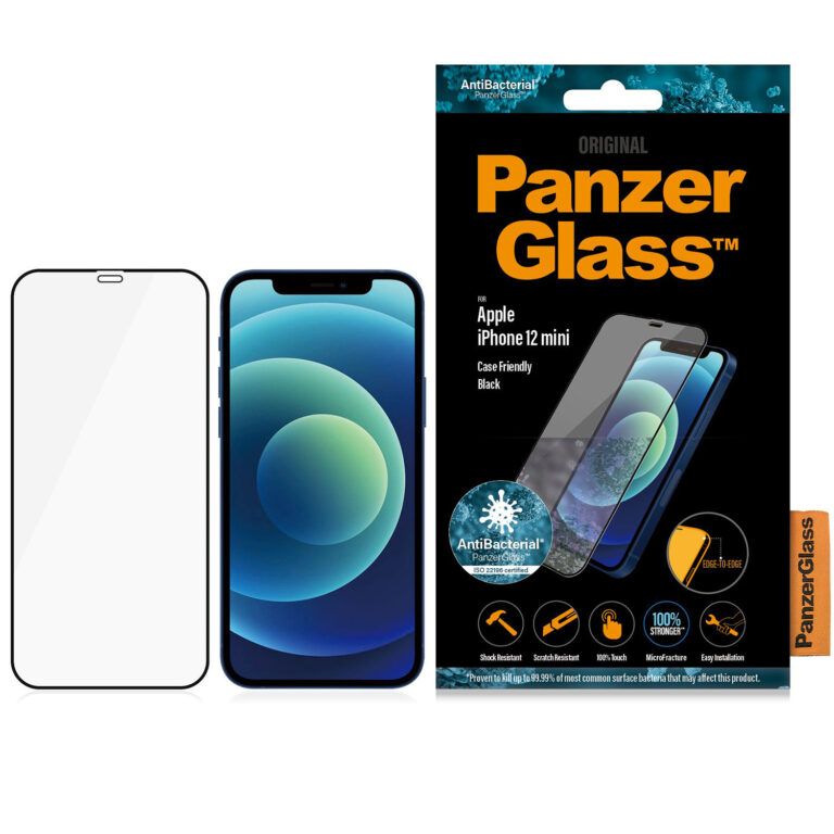 PanzerGlass Case Friendly Screenprotector Apple iPhone 12 Mini - Zwart - Afbeelding 2