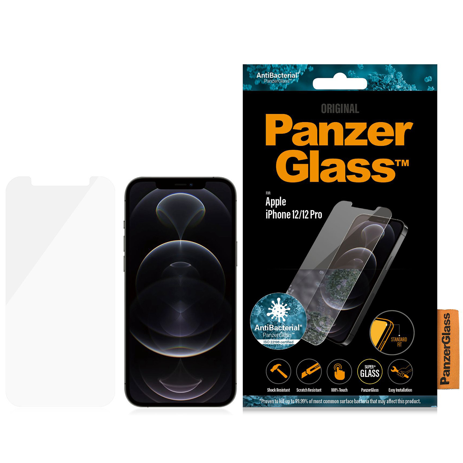 PanzerGlass Anti-Bacterial Screenprotector Apple iPhone 12 (Pro) - Afbeelding 2