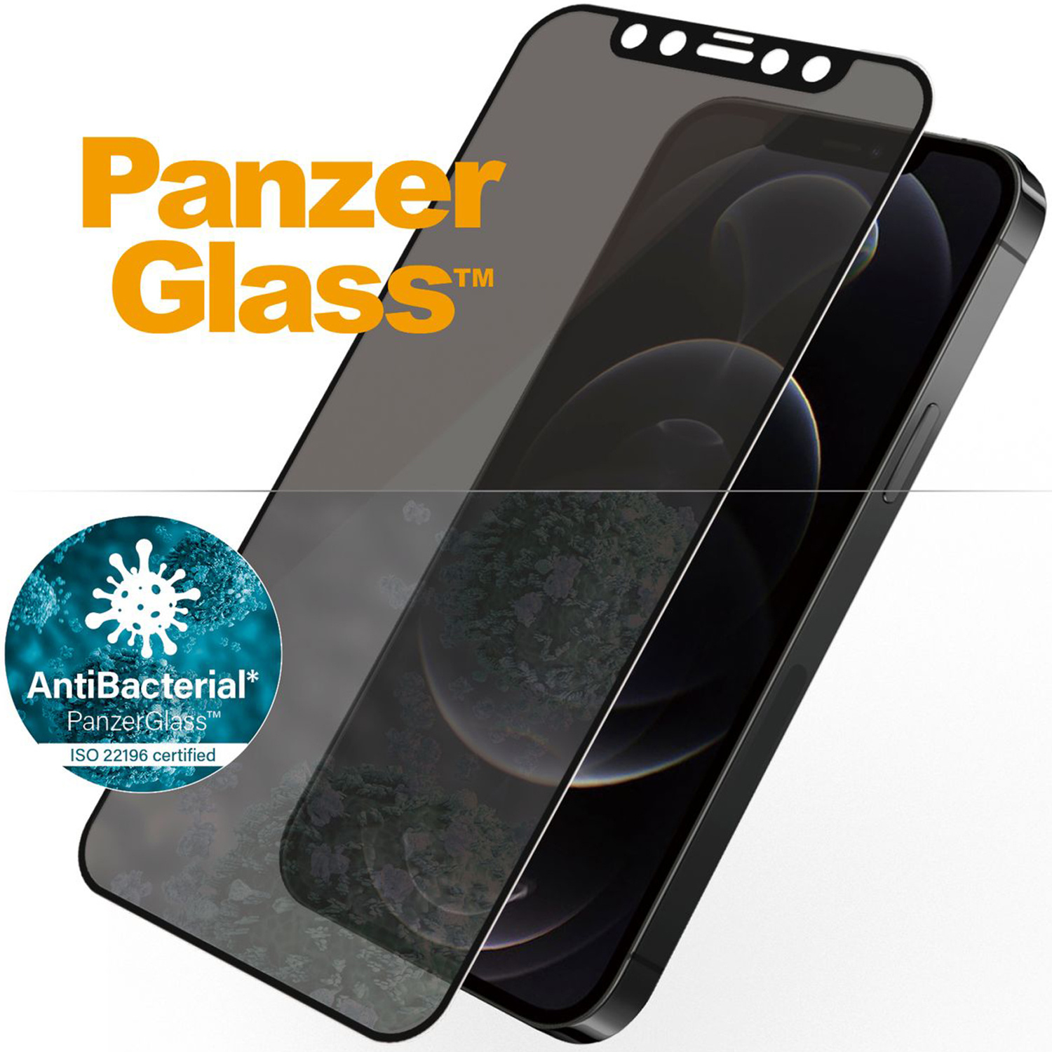 PanzerGlass Case Friendly Privacy Anti-Bacterial Screenprotector Apple iPhone 12 (Pro) - Afbeelding 3