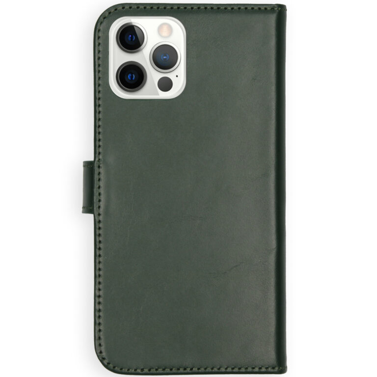 Selencia Echt Lederen Bookcase Apple iPhone 12 (Pro) - Groen - Afbeelding 3