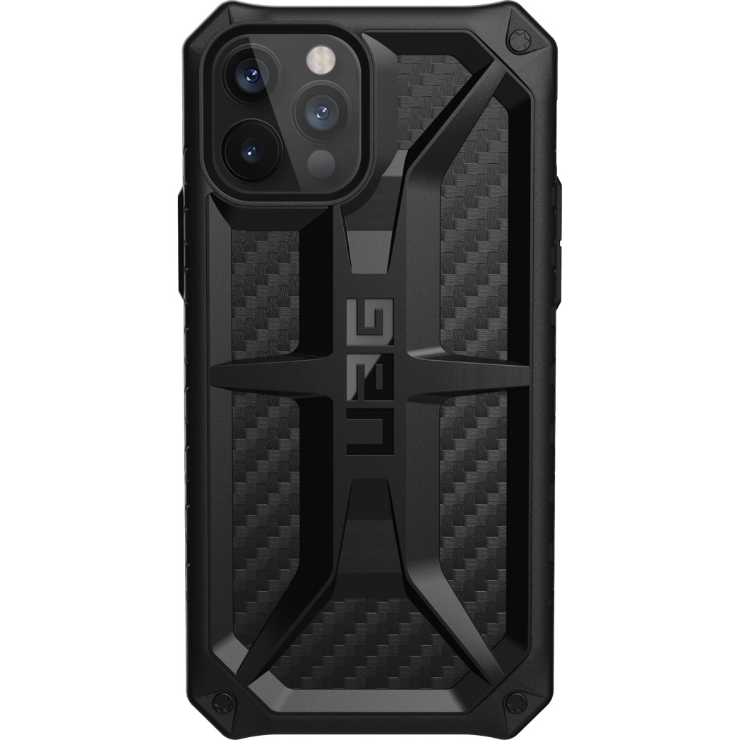 UAG Monarch Backcover Apple iPhone 12 (Pro) – Carbon Fiber Black