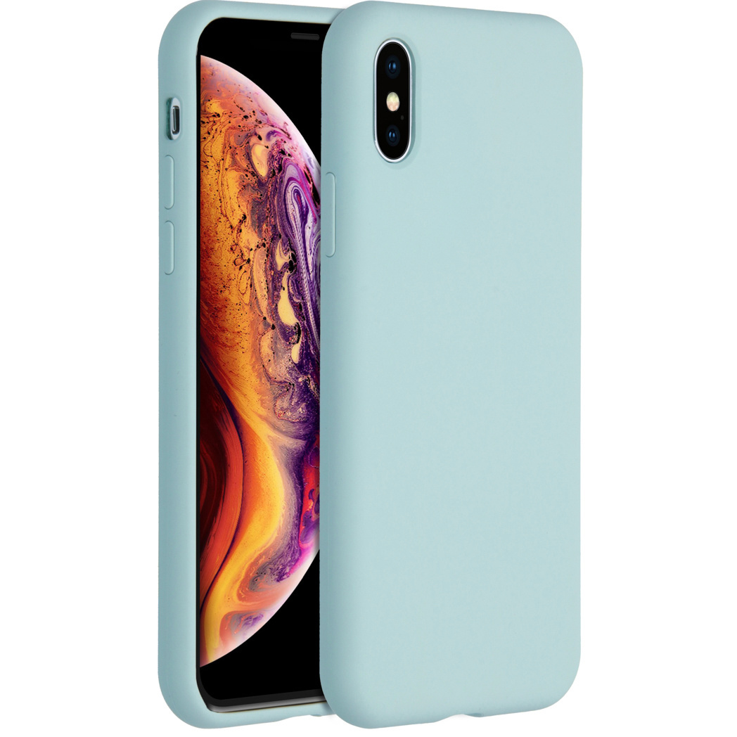 Accezz Liquid Silicone Backcover Apple iPhone X / Xs - Sky Blue