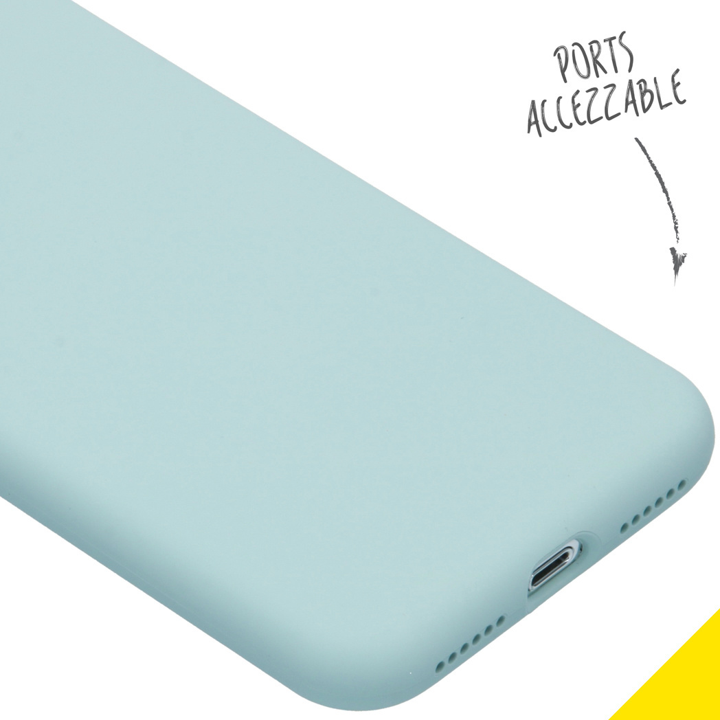 Accezz Liquid Silicone Backcover Apple iPhone X / Xs - Sky Blue - Afbeelding 3