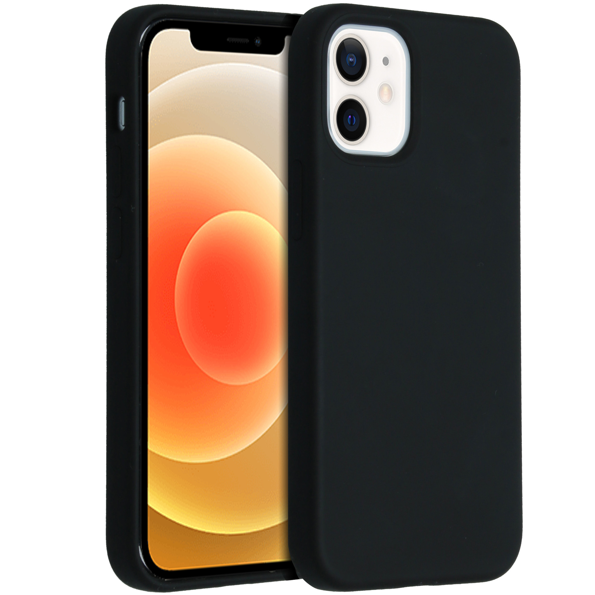 Accezz Liquid Silicone Backcover Apple iPhone 12 Mini – Zwart