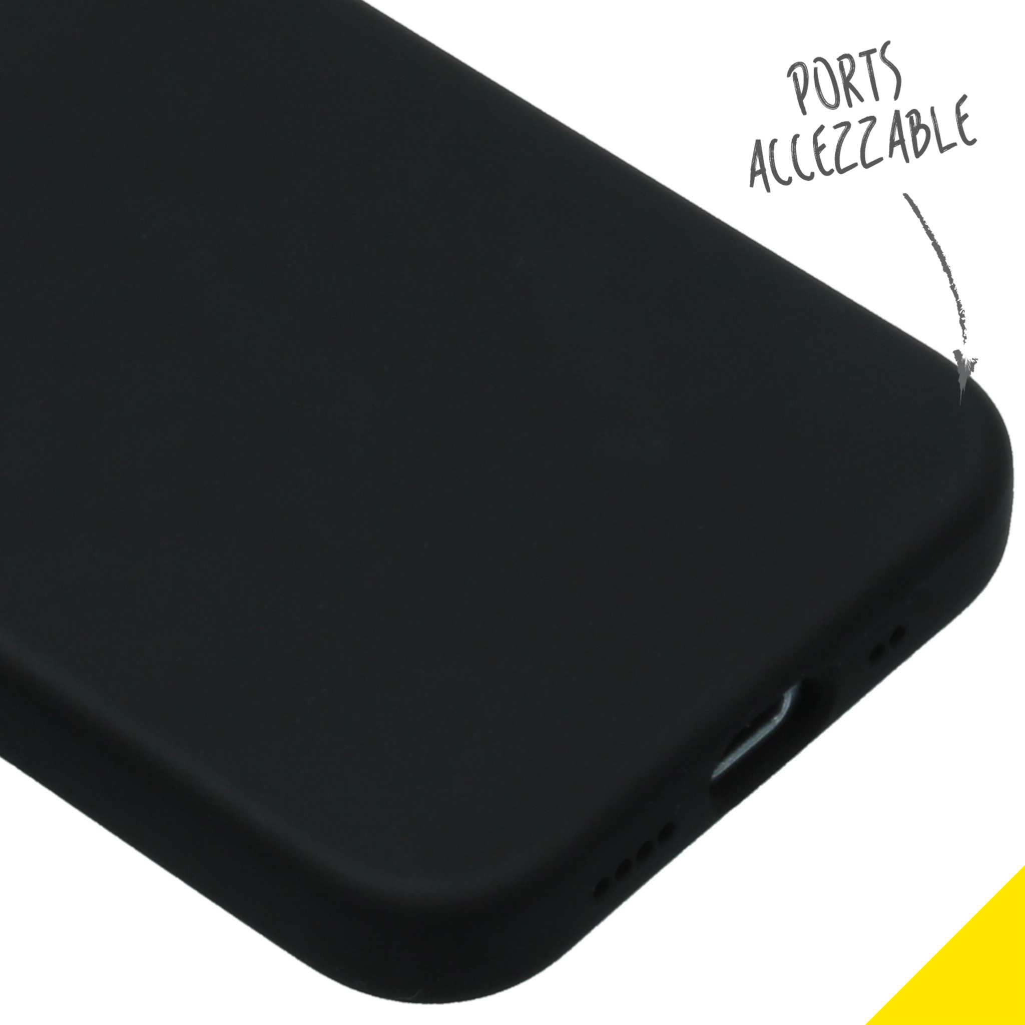 Accezz Liquid Silicone Backcover Apple iPhone 12 Mini - Zwart - Afbeelding 3