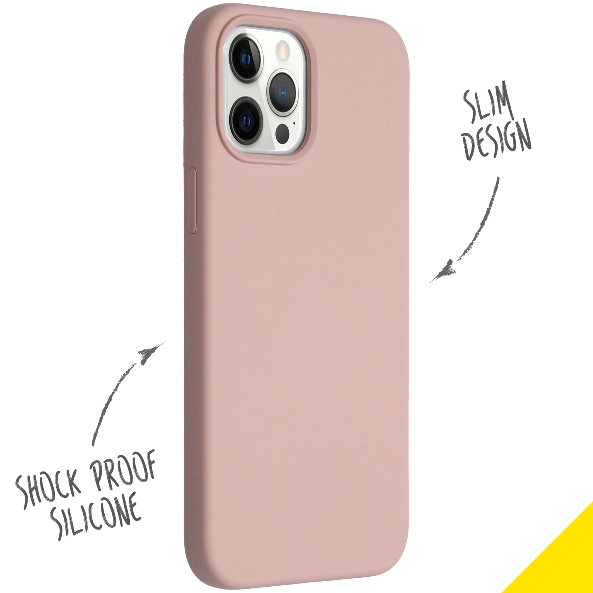 Accezz Liquid Silicone Backcover Apple iPhone 12 Pro Max - Roze - Afbeelding 2